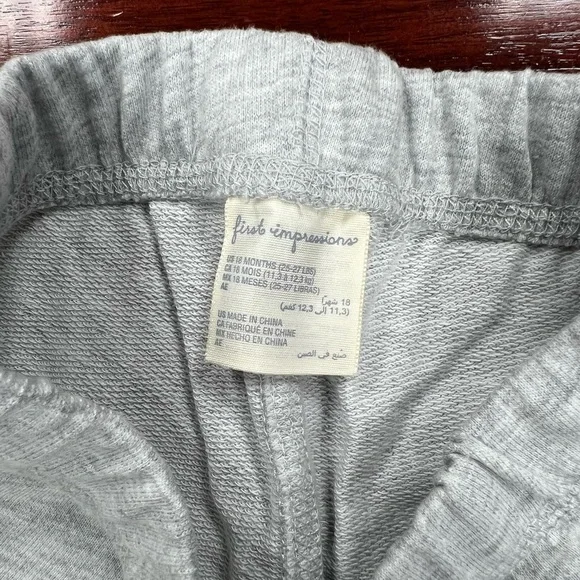 First Impressions Baby Gray and White Jogger Pants Sz 18 months - Picture 7 of 7
